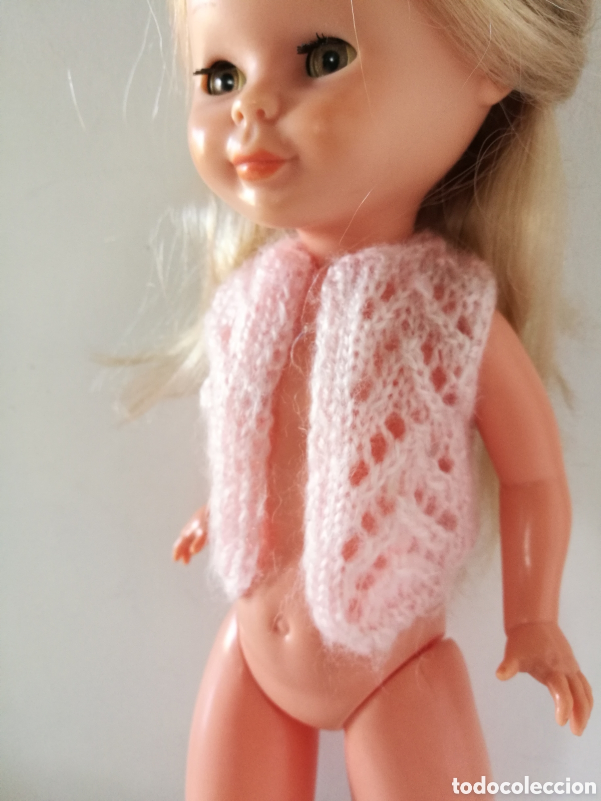 Mu&ntilde;ecas Nancy y Lucas: Chaleco lana rosa v&aacute;lido para Nancy - Foto 3
