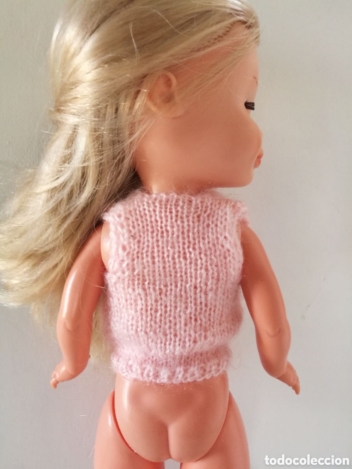 Mu&ntilde;ecas Nancy y Lucas: Chaleco lana rosa v&aacute;lido para Nancy - Foto 5