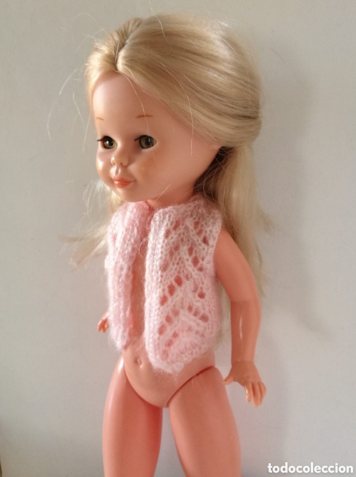 Mu&ntilde;ecas Nancy y Lucas: Chaleco lana rosa v&aacute;lido para Nancy - Foto 2