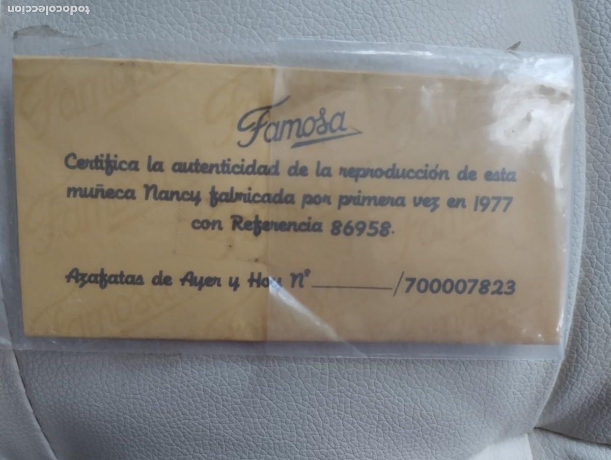 Mu&ntilde;ecas Nancy y Lucas: CERTIFICADO NANCY AZAFATA REEDICI&Oacute;N - Foto 2