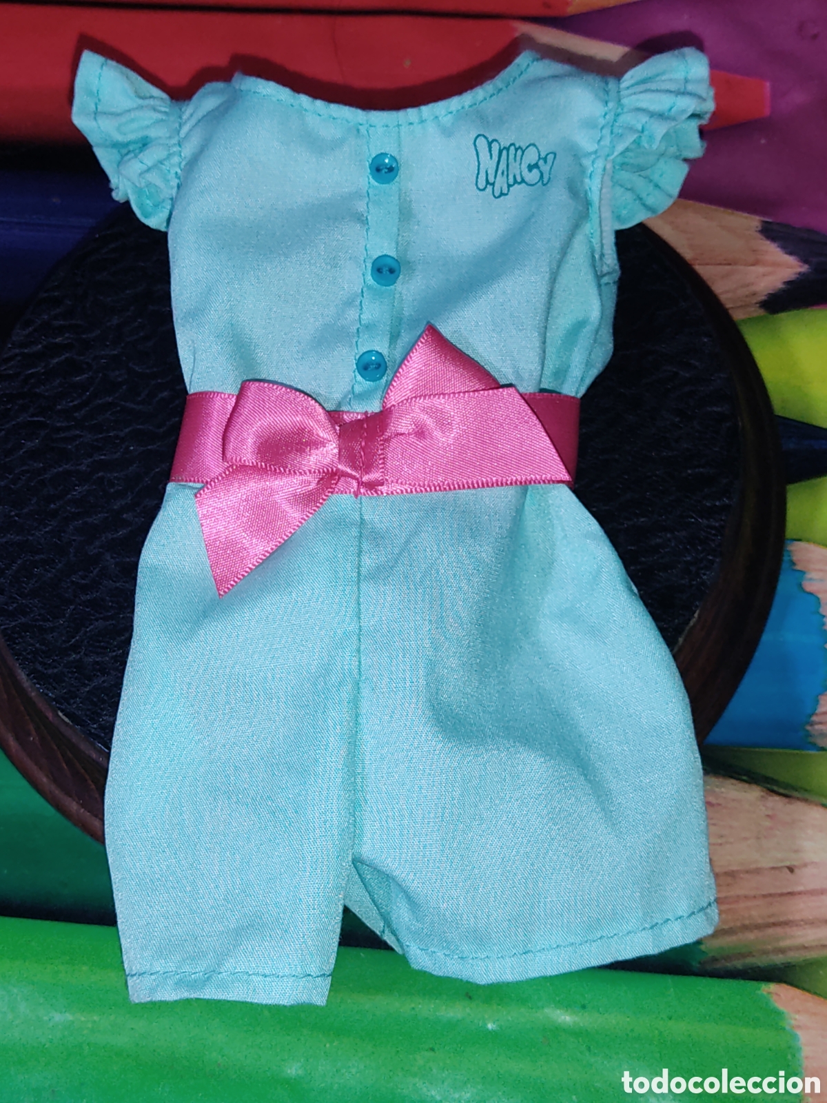 Mu&ntilde;ecas Nancy y Lucas: Vestido Nancy verde con lazo. - Foto 2