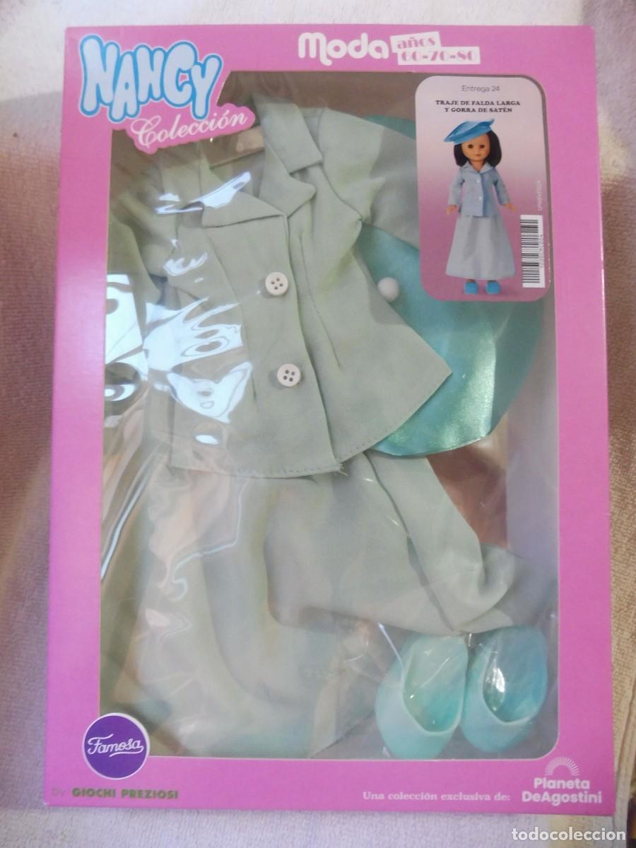 Mu&ntilde;ecas Nancy y Lucas: Nancy moda a&ntilde;os 60-70-80 traje falda larga y gorra sat&eacute;n , Planeta deAgostini Giochi Preziosi Famosa