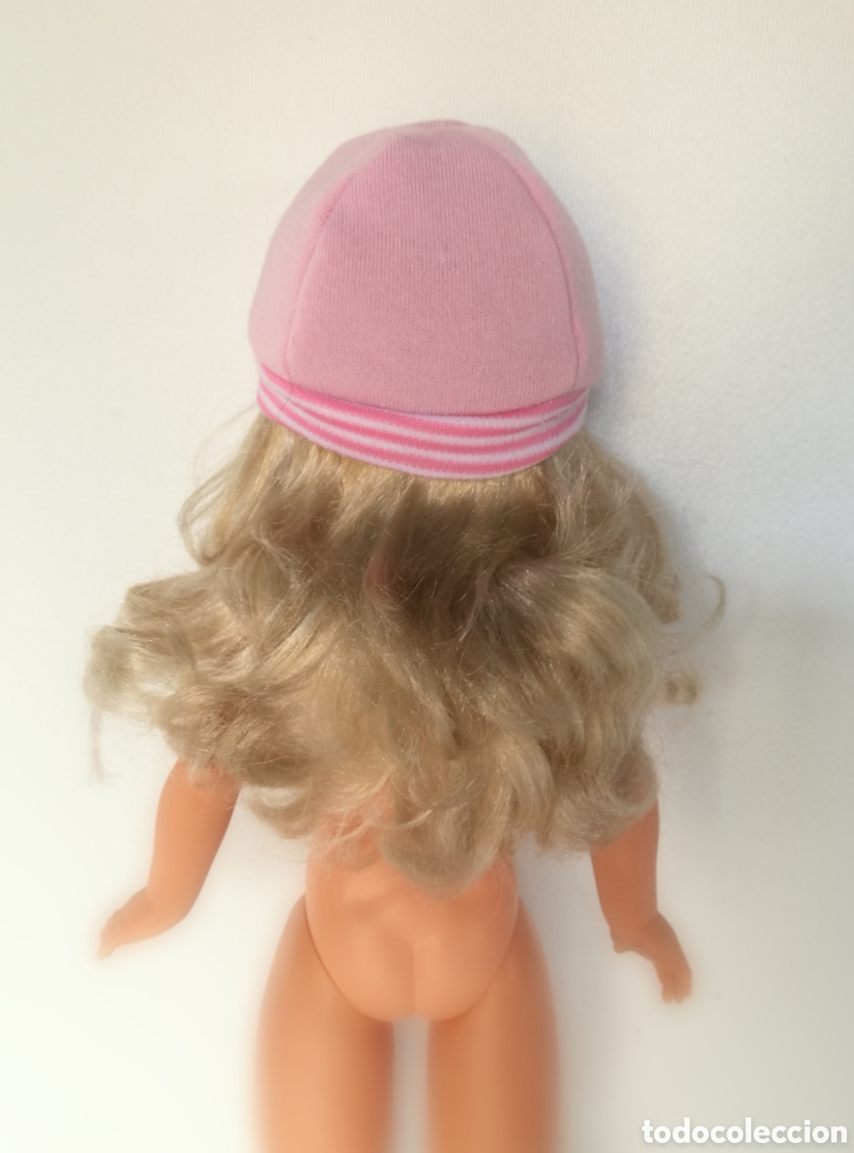 Mu&ntilde;ecas Nancy y Lucas: Gorro rosa bebe a rayas a&ntilde;os 80 v&aacute;lido para Nancy - Foto 4