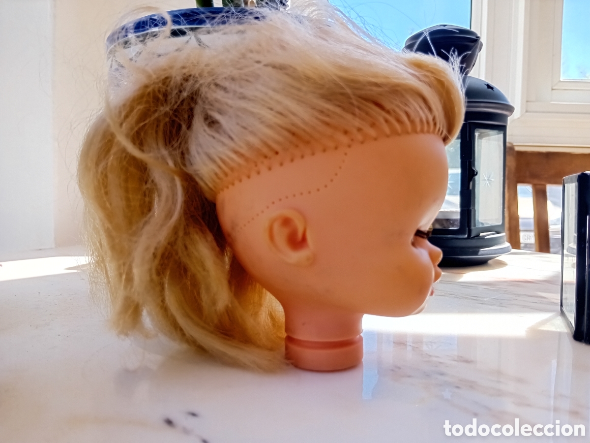 Mu&ntilde;ecas Nancy y Lucas: cabeza mu&ntilde;eca antigua estilo Nancy pesta&ntilde;as largas - Foto 3