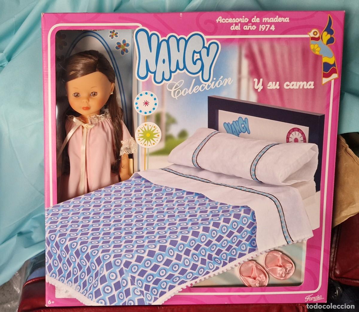 Mu&ntilde;ecas Nancy y Lucas: Nancy y su Cama con Accesorio de Madera 1974 - Foto 1