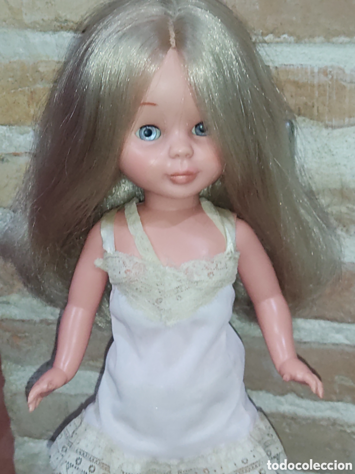 Mu&ntilde;ecas Nancy y Lucas: Mu&ntilde;eca Nancy rubia pelo largo,conjunto intimate 4 piezas. - Foto 1