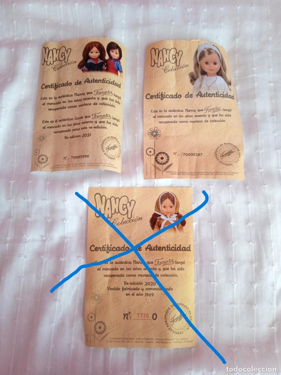 Mu&ntilde;ecas Nancy y Lucas: LOTE 2 CERTIFICADOS NANCY - Foto 5