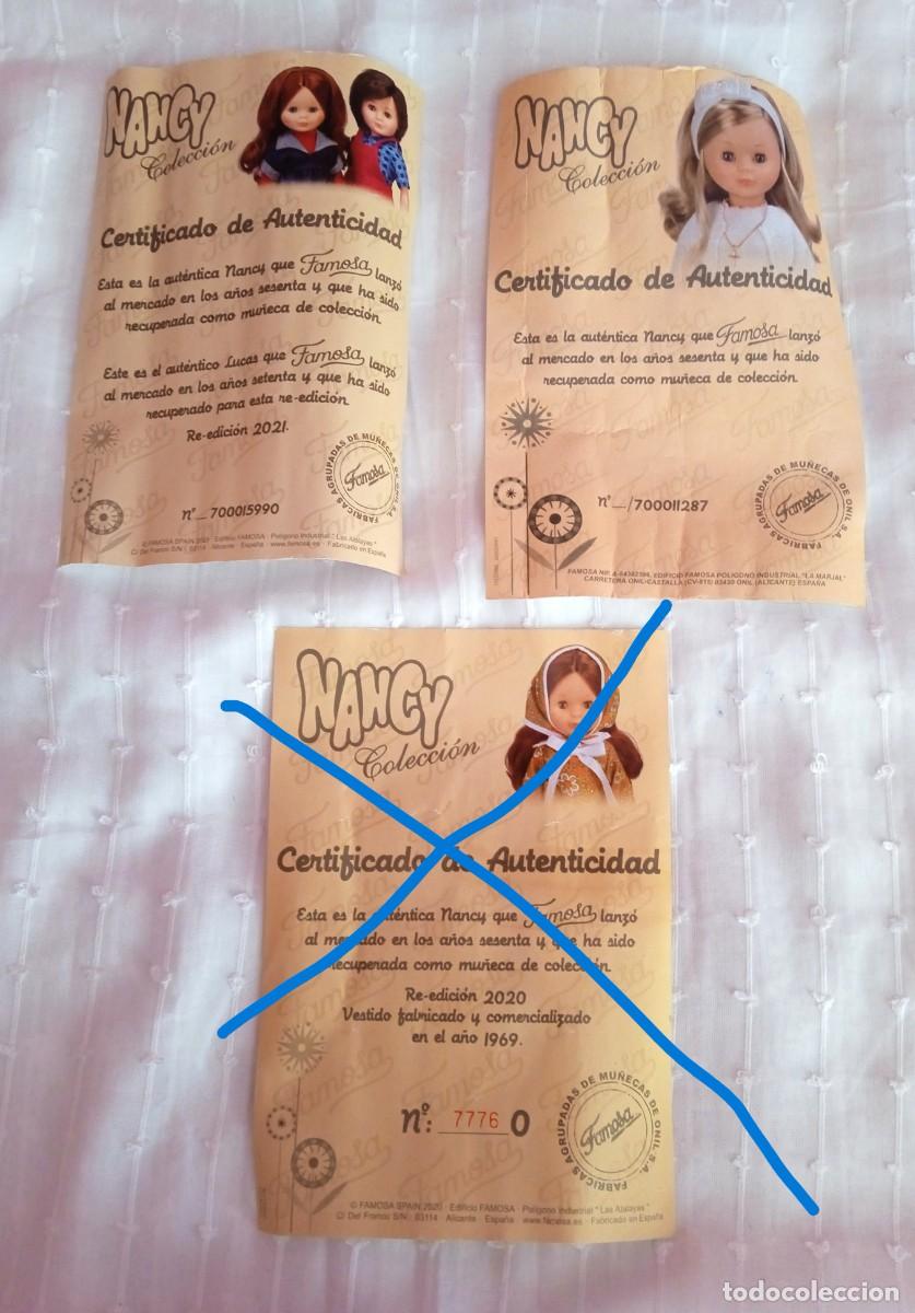 Mu&ntilde;ecas Nancy y Lucas: LOTE 2 CERTIFICADOS NANCY - Foto 2
