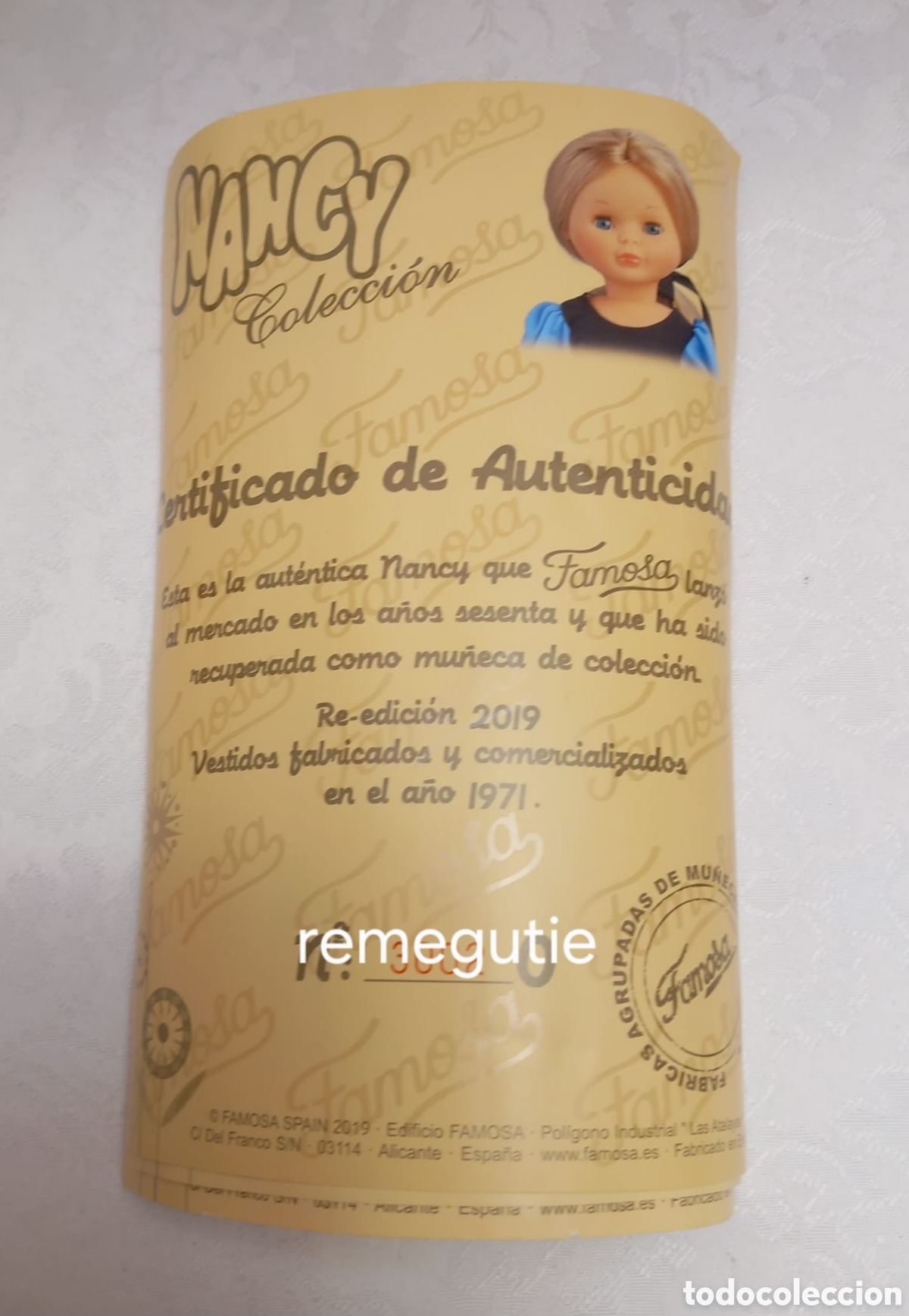 Mu&ntilde;ecas Nancy y Lucas: Certificado de autenticidad de Nancy cenicienta - Foto 1