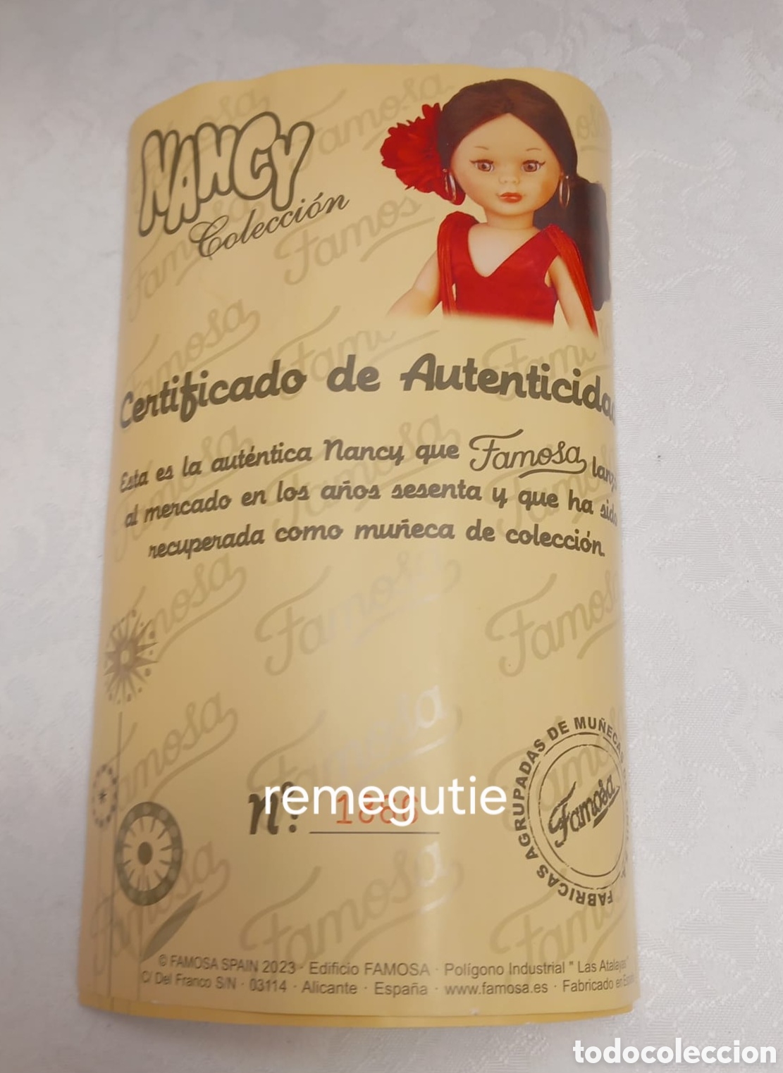 Mu&ntilde;ecas Nancy y Lucas: Certificado de autenticidad Nancy flamenca - Foto 1