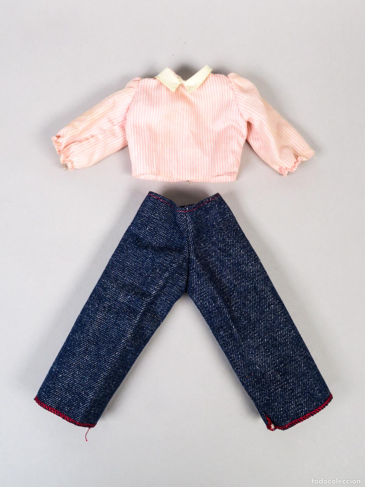 Mu&ntilde;ecas Nancy y Lucas: Nancy Famosa vaquero y blusa rayas rosa a&ntilde;os 70