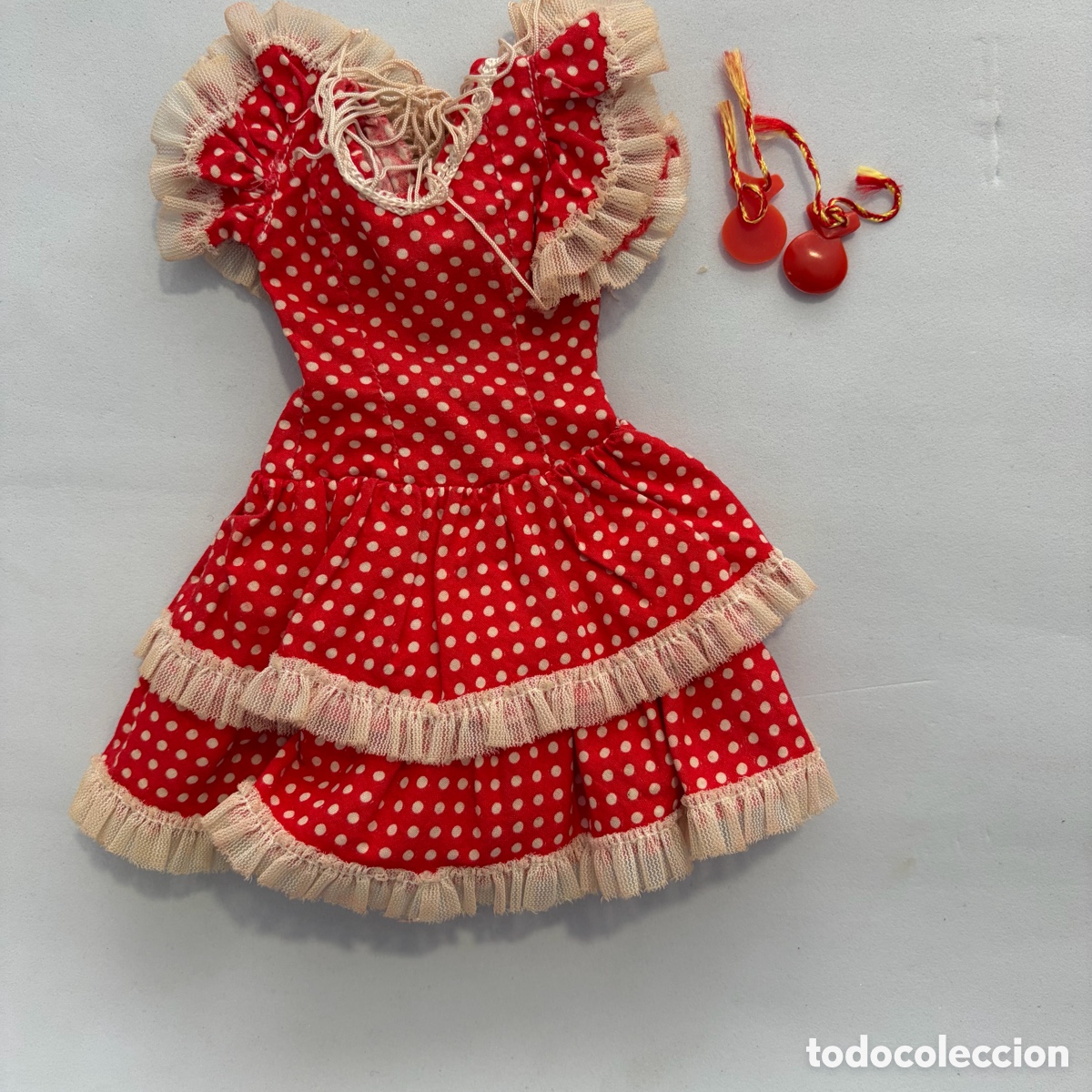 Mu&ntilde;ecas Nancy y Lucas: Vestido Conjunto Gitana original a&ntilde;os 70 Art. 80 para mu&ntilde;eca Nancy casta&ntilde;uelas sevillana flamenca