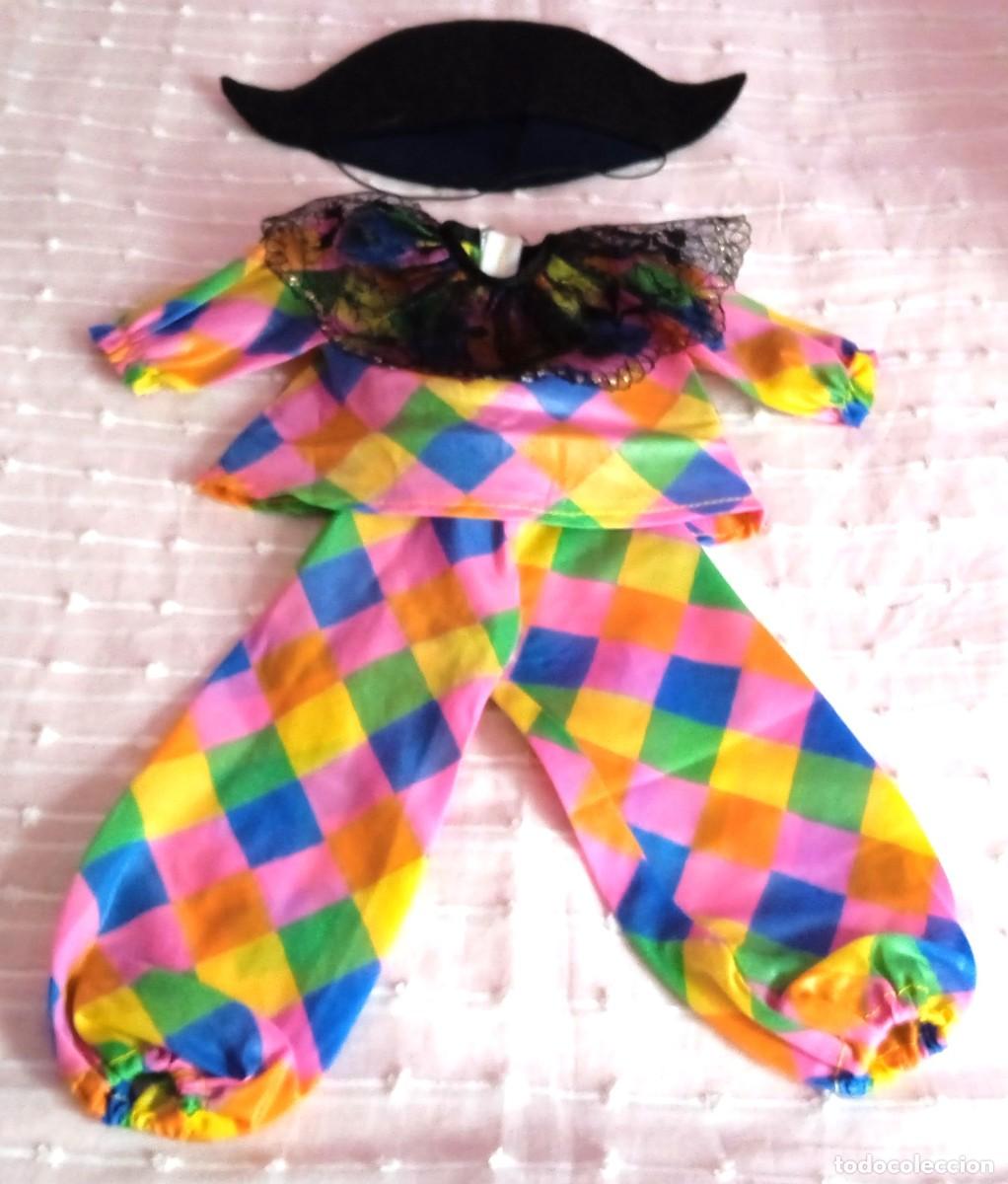 Mu&ntilde;ecas Nancy y Lucas: CONJUNTO DIAFRACES NANCY-ARLEQUIN CON GORRO-A&Ntilde;OS 80