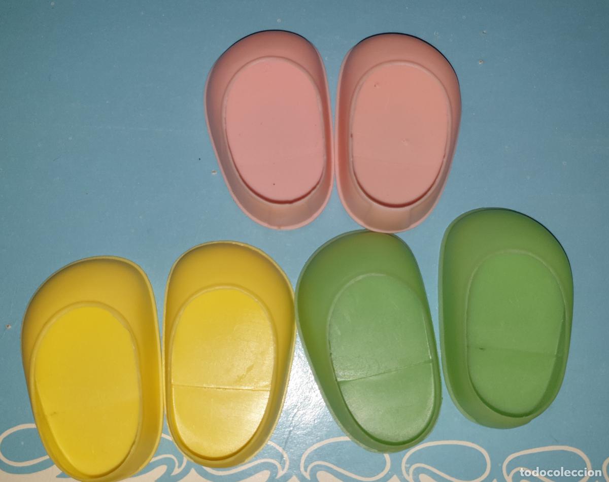 Mu&ntilde;ecas Nancy y Lucas: LOTE 3 PARES ZAPATOS DE NANCY DISTINTOS COLORES originales a&ntilde;os 70