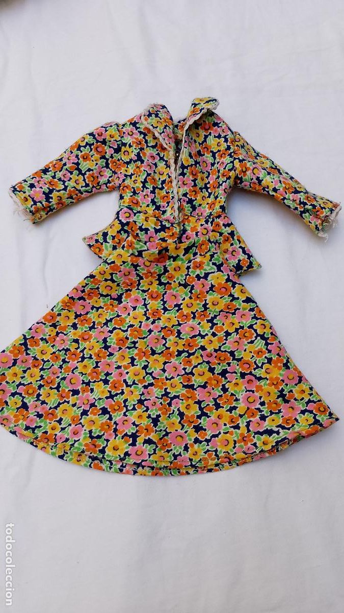 Mu&ntilde;ecas Nancy y Lucas: CONJUNTO NANCY FAMOSA A&Ntilde;OS 70 VESTIDO CHAQUETA FLORES ORIGINAL