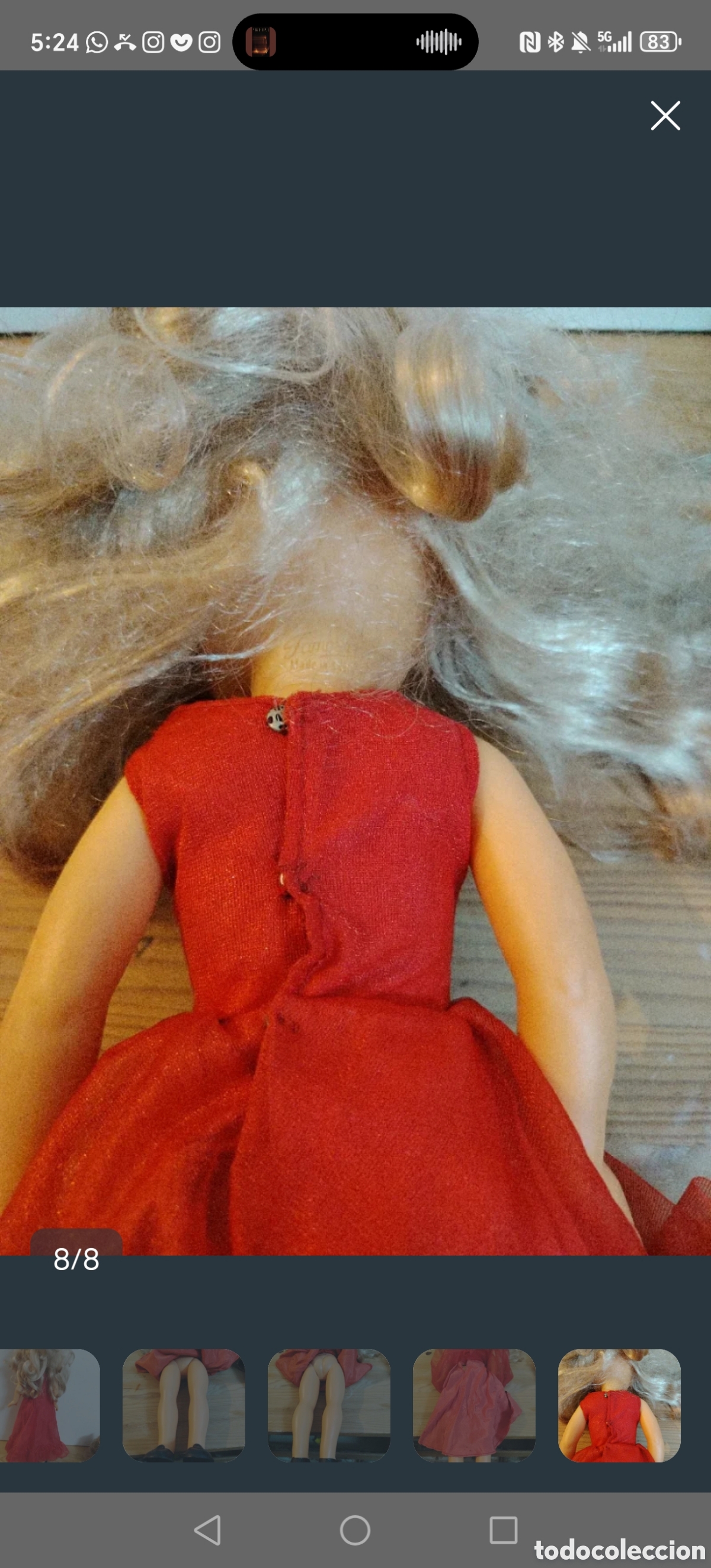 Mu&ntilde;ecas Nancy y Lucas: Nancy ochentera vestido rojo