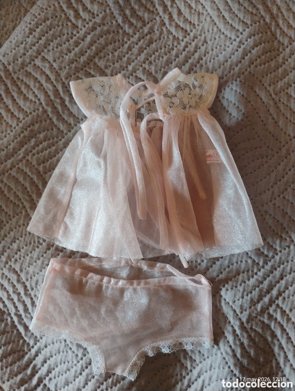 Mu&ntilde;ecas Nancy y Lucas: Conjunto Lencer&iacute;a &Iacute;ntima Babydoll Nancy de Famosa - Original A&ntilde;os 70 (Etiqueta N&ordm; 3)