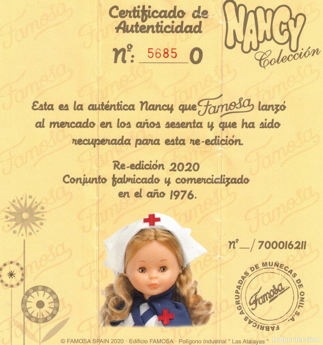 Mu&ntilde;ecas Nancy y Lucas: :::: A20 - CERTIFICADO DE AUTENTICIDAD DE NANCY ENFERMERA REEDICION 2020