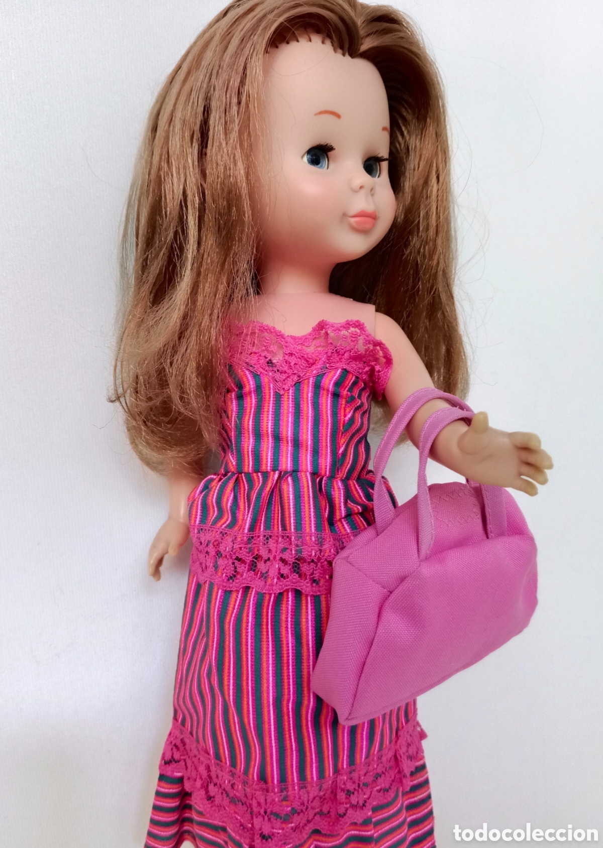 Mu&ntilde;ecas Nancy y Lucas: Bolso grande, macuto rosa v&aacute;lido para Nancy - Foto 3