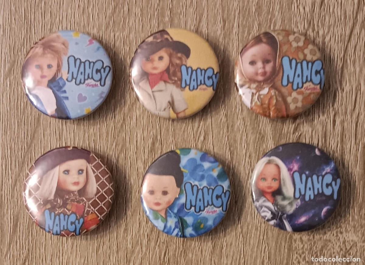 Mu&ntilde;ecas Nancy y Lucas: BONITO LOTE DE 6 CHAPAS SERIE MU&Ntilde;ECA NANCY FAMOSA