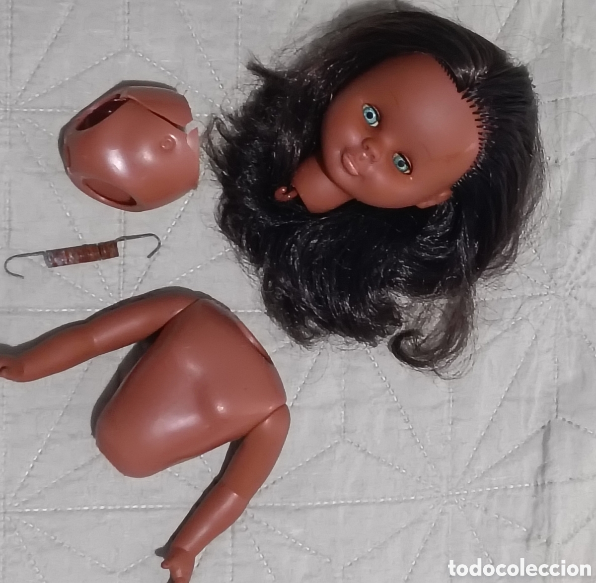 Mu&ntilde;ecas Nancy y Lucas: Cabeza y torso de Nancy Famosa Antigua Negra
