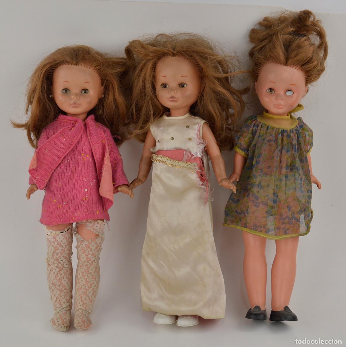 Mu&ntilde;ecas Nancy y Lucas: Lote de tres mu&ntilde;ecas Nancy. Ver fotos. 40,5 cm de altura.