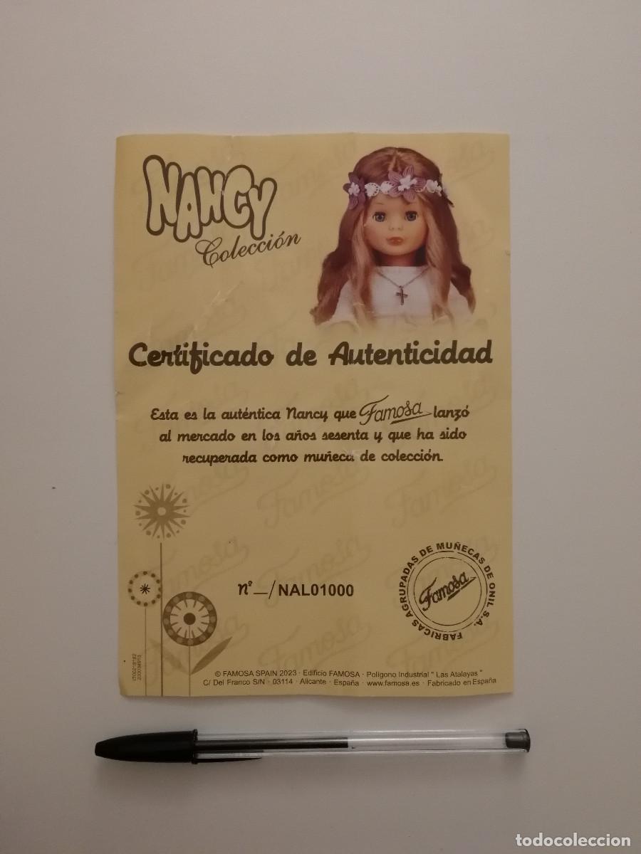 Mu&ntilde;ecas Nancy y Lucas: CERTIFICADO DE AUTENTICIDAD - NANCY COLECCION FAMOSA