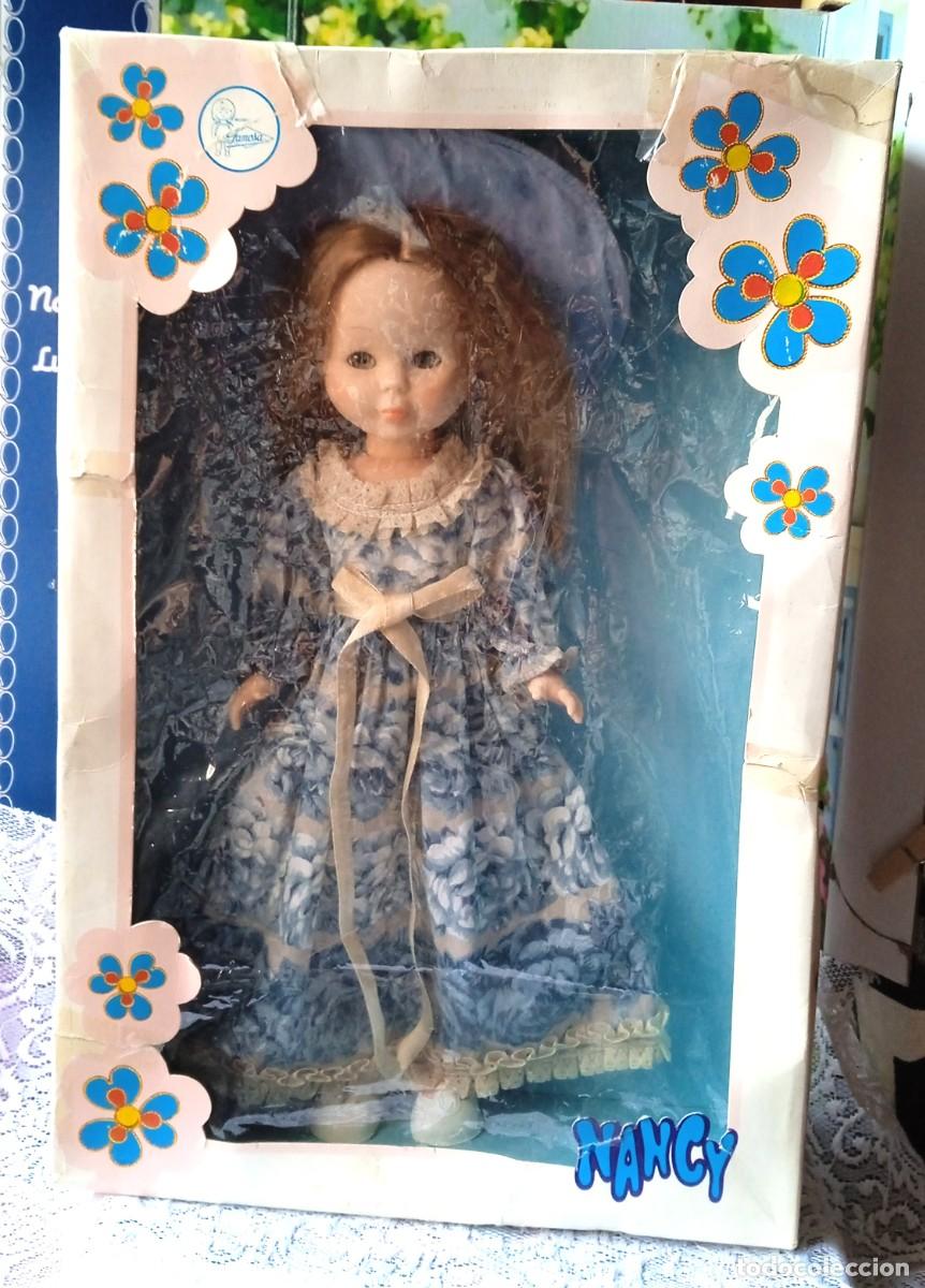 Puppen Nancy und Lucas: VESTIDO Y PAMELA NANCY-CONJUNTO NOSTALGIA AZUL-ANOS 70