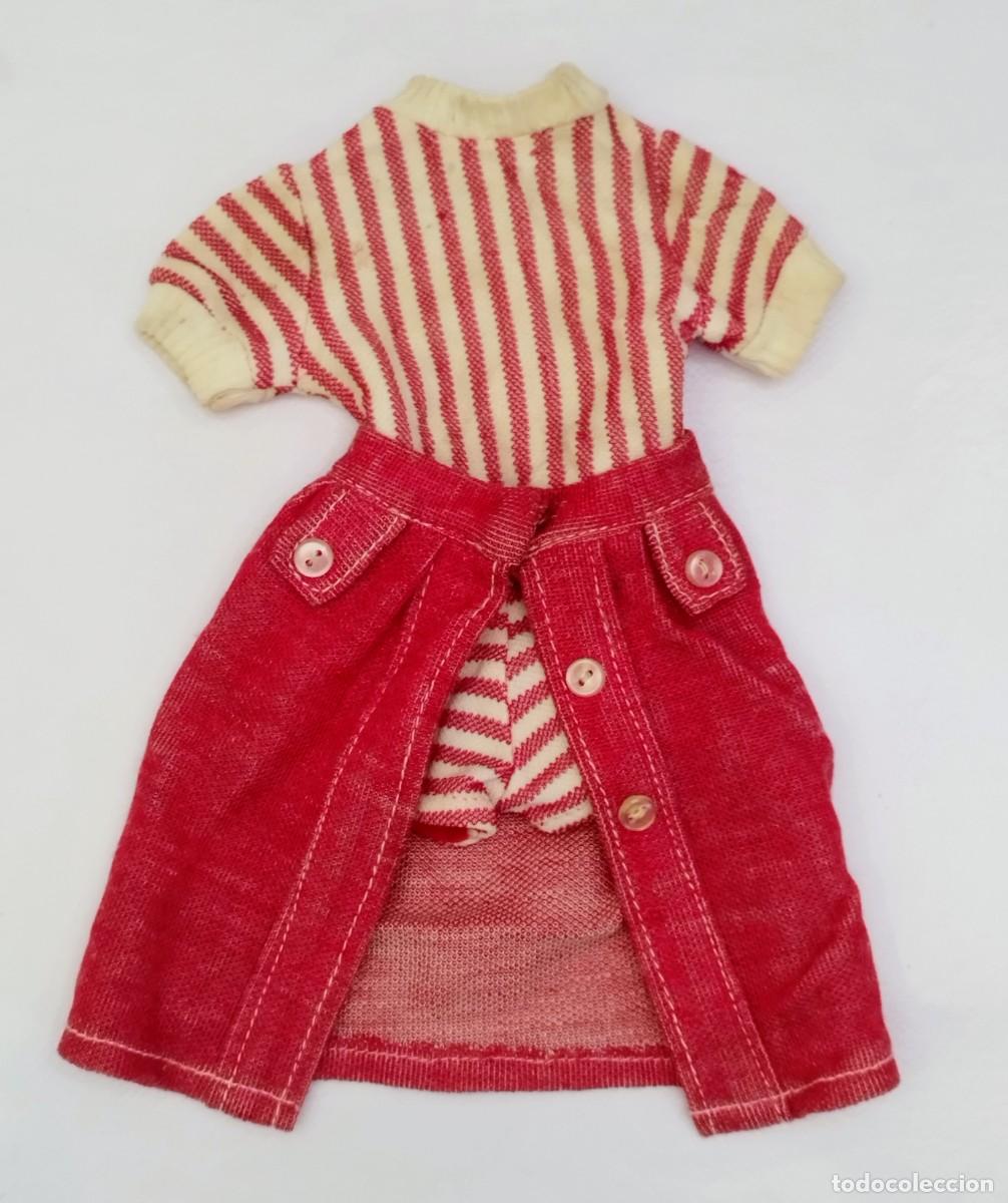 Bonecas Nancy e Lucas: Conjunto Mini short. Falda roja y traje de ba&ntilde;o rayas rojas y blancas. Famosa 656. Mu&ntilde;eca Nancy.