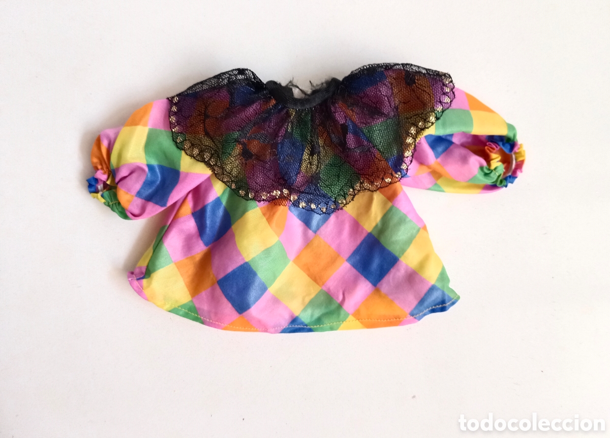 Mu&ntilde;ecas Nancy y Lucas: Nancy disfraz Arlequ&iacute;n 80018 B camisa parte superior payaso a&ntilde;os 80 Famosa