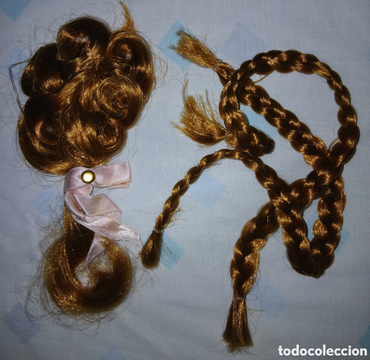 Puppen Nancy und Lucas: POSTIZO PELIRROJO ORIGINAL PARA NANCY DE FAMOSA RECOGIDO TIPO MO&Ntilde;O + 2 TRENZAS A&Ntilde;OS 70
