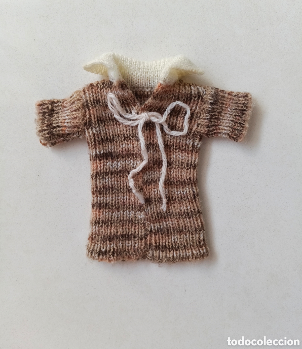 Mu&ntilde;ecas Nancy y Lucas: Nancy conjunto Cheviot jersey de manga corta marr&oacute;n y beige a&ntilde;os 70 Famosa