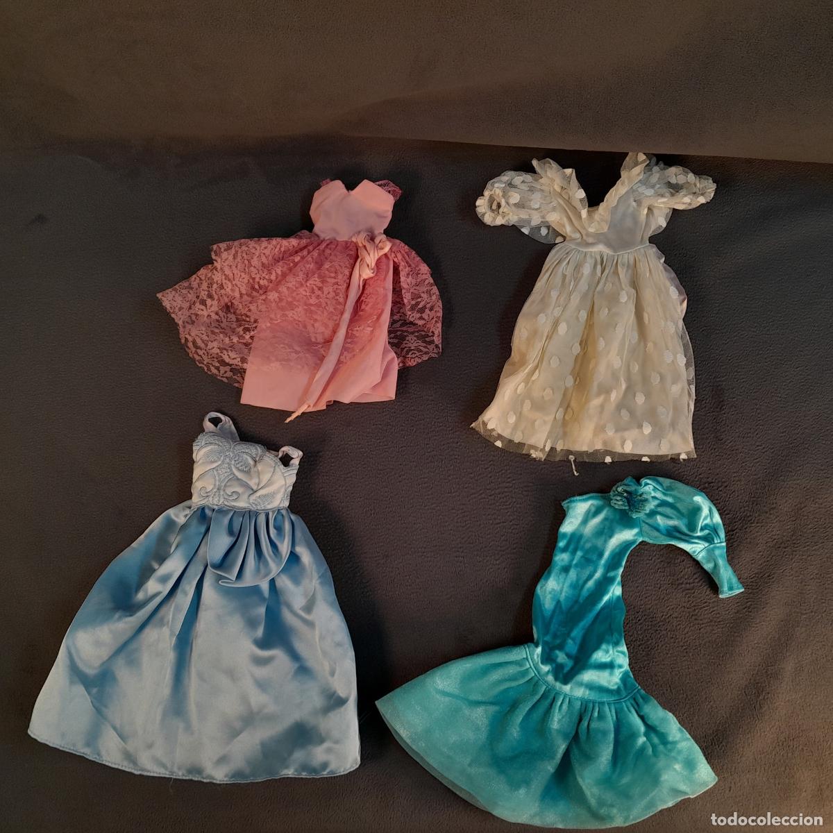 Mu&ntilde;ecas Nancy y Lucas: 100. LOTE DE CUATRO VESTIDOS DE FIESTA Y GALA PARA MU&Ntilde;ECA NANCY DE FAMOSA. A&Ntilde;O 1970 CA