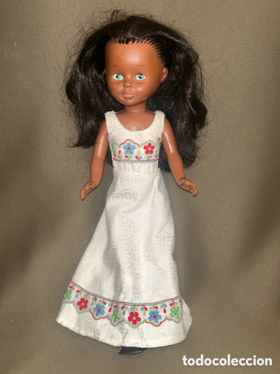 Mu&ntilde;ecas Nancy y Lucas: NANCY NEGRA A&Ntilde;OS 70 OJOS IRIS MARGARITA + VESTIDO CHAL ETIQUETA 95, A&Ntilde;OS 70*LEER DESCRIPCI&Oacute;N*