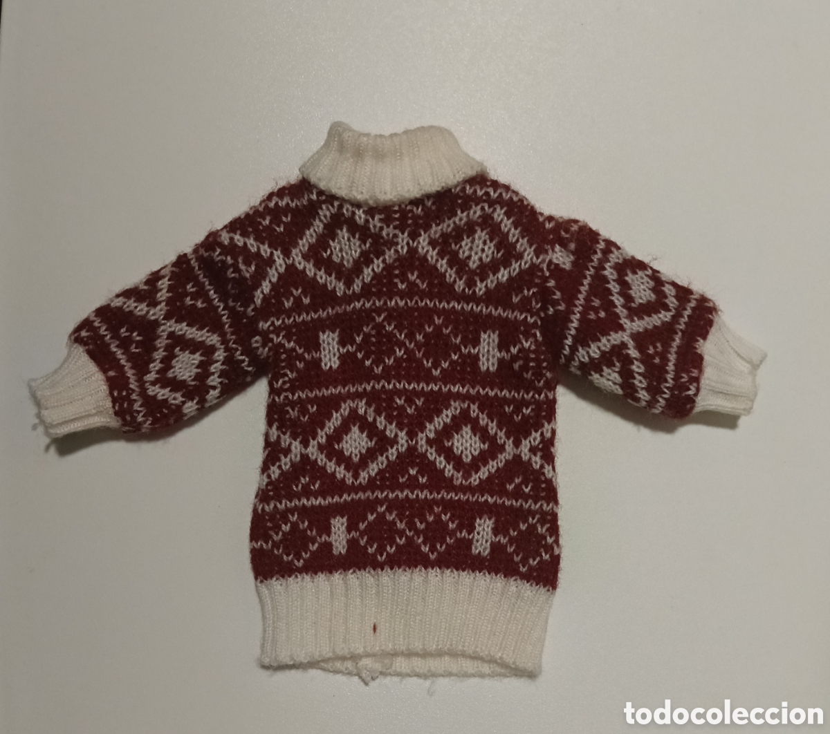 Mu&ntilde;ecas Nancy y Lucas: jersey de punto de jacquard bord&oacute; y blanco