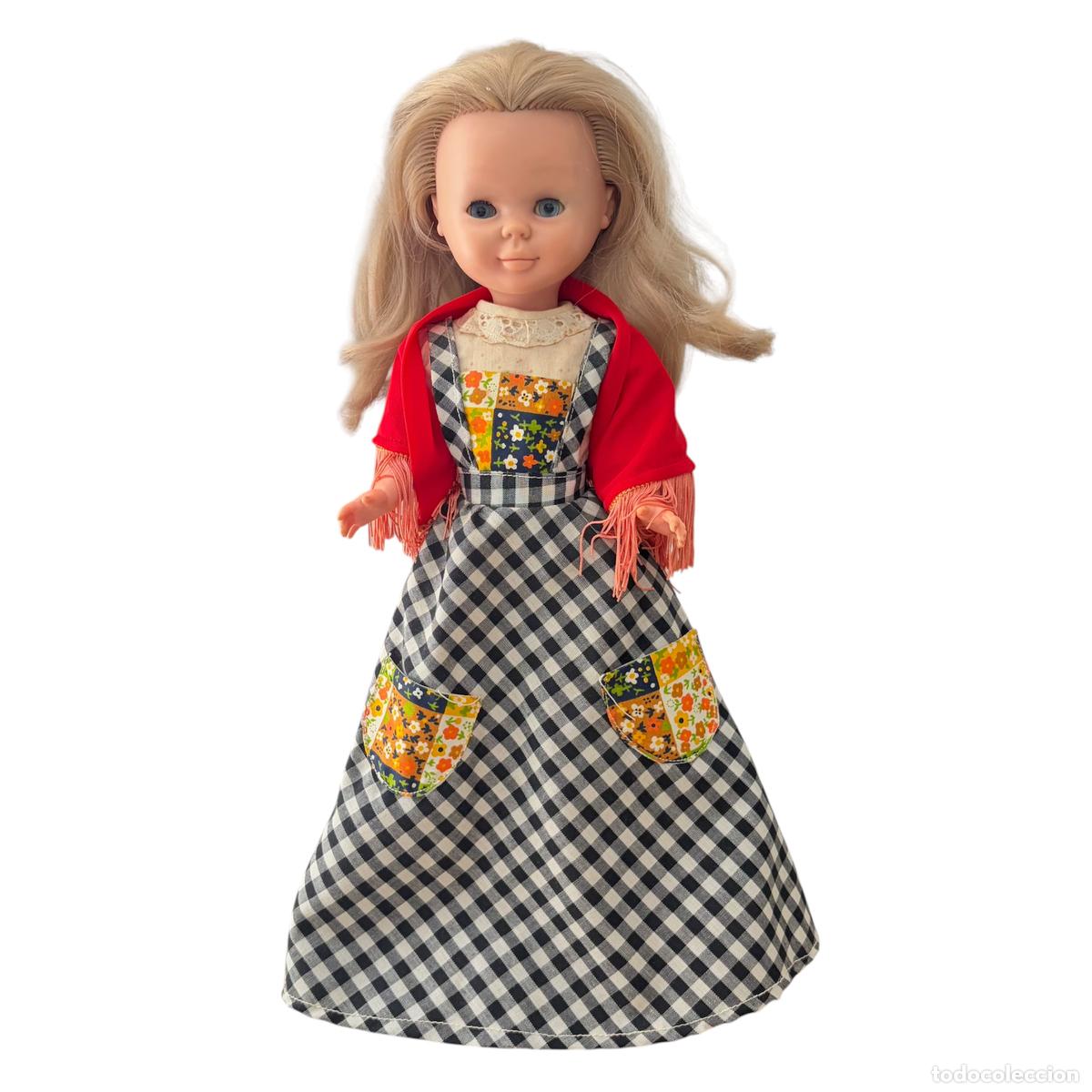 Mu&ntilde;ecas Nancy y Lucas: Mu&ntilde;eca Nancy Rubio con conjunto Gatsby original a&ntilde;os 70 ojos margarita azules