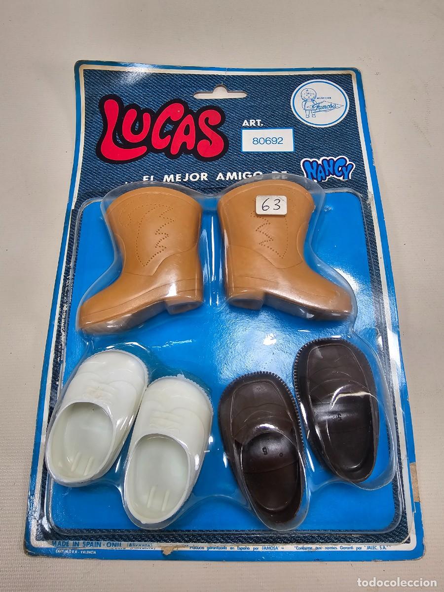 Mu&ntilde;ecas Nancy y Lucas: BLISTER LUCAS DE FAMOSA , BOTAS-ZAPATOS -CALZADO- REF 80692-A&Ntilde;OS 70
