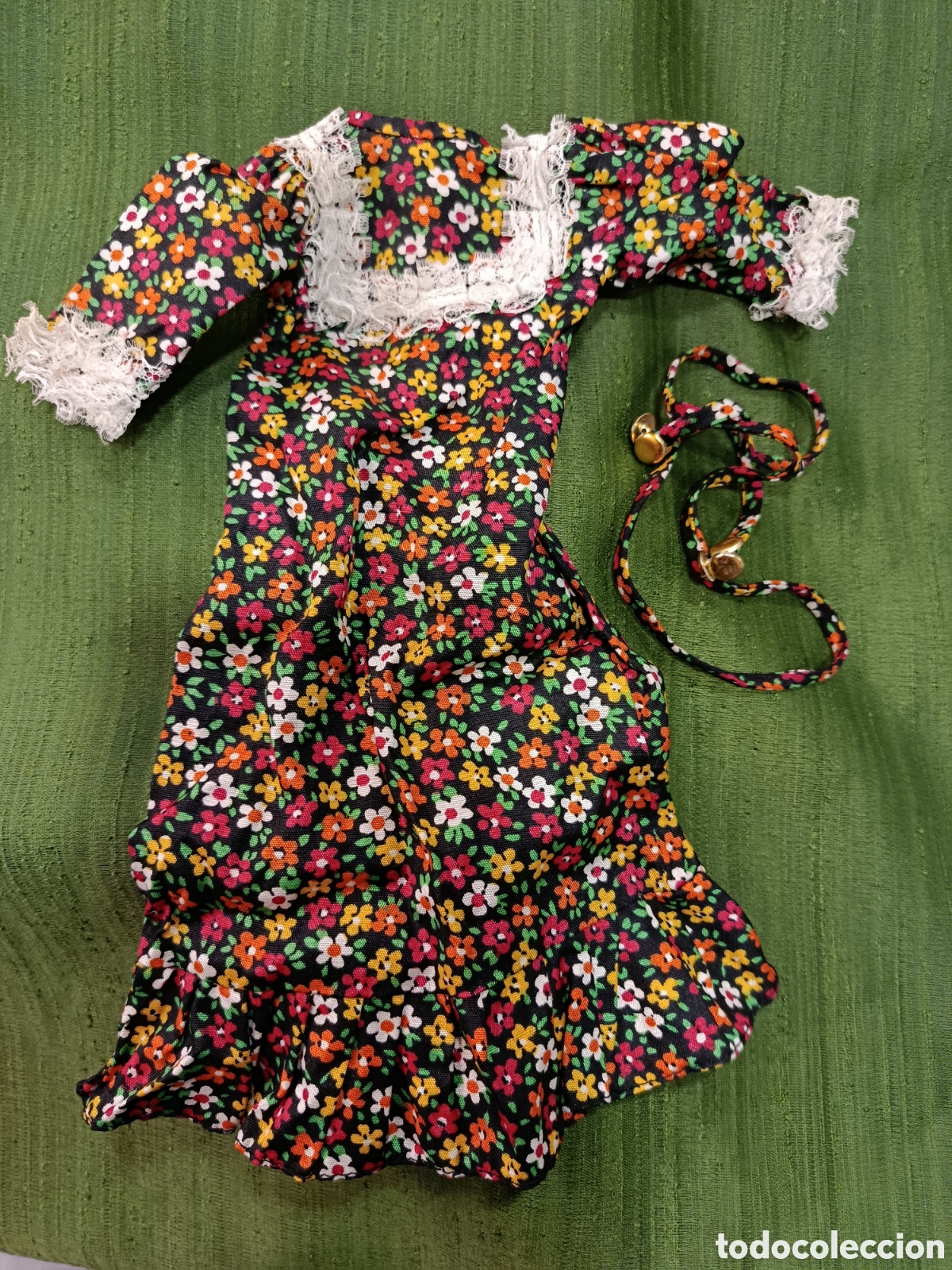 Poup&eacute;es Nancy et Lucas: VESTIDO MAXI NANCY CON CINTURON . ORIGINAL A&Ntilde;OS '70
