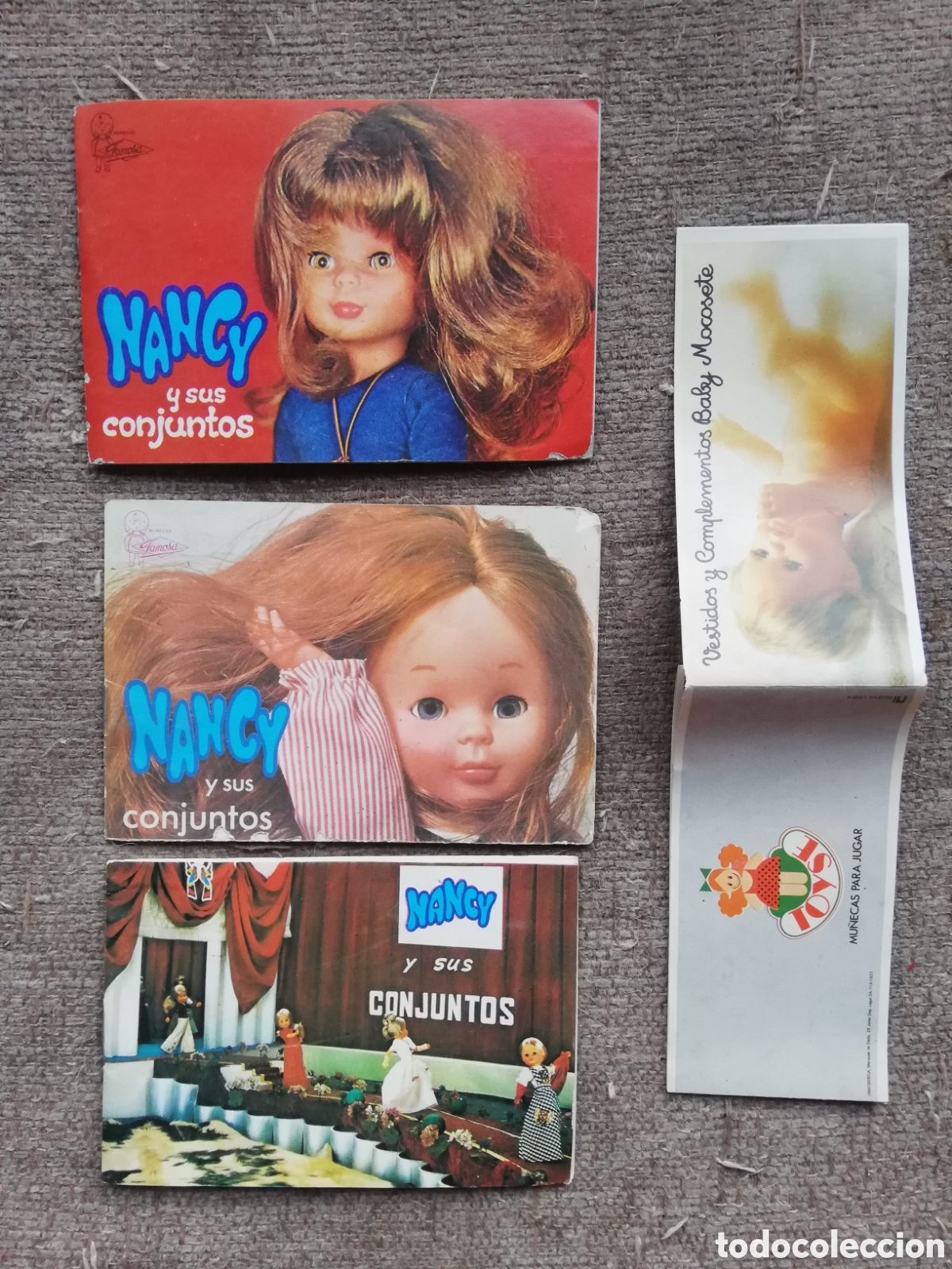 Mu&ntilde;ecas Nancy y Lucas: 3 cat&aacute;logos folletos Nancy y sus conjuntos m&aacute;s folleto Vestidos complementos Baby Mocosete