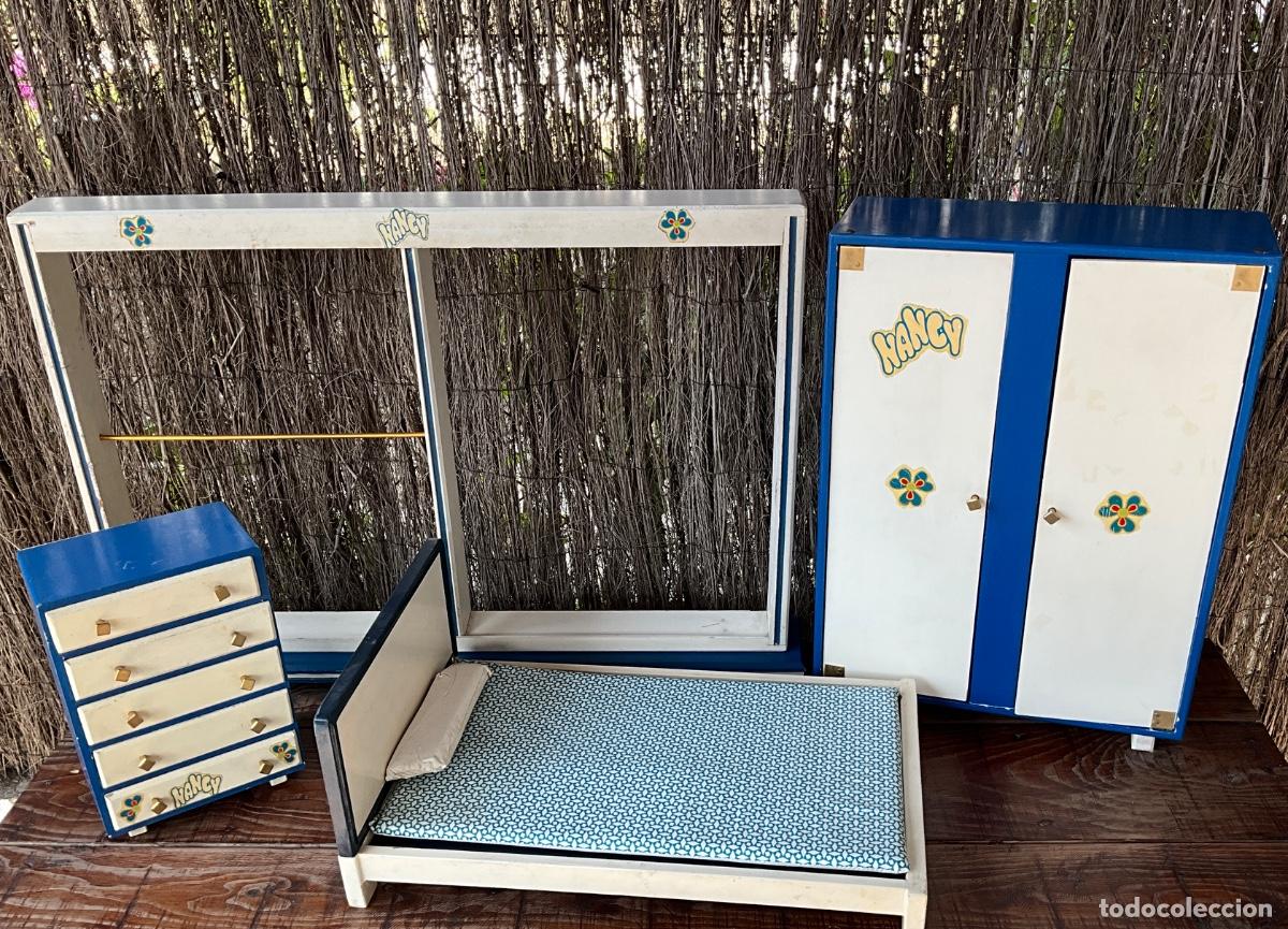 Mu&ntilde;ecas Nancy y Lucas: LOTE COMPLETO DE MUEBLES DE NANCY - CAMA - C&Oacute;MODA - ARMARIO - ROPERO - TODO ORIGINAL