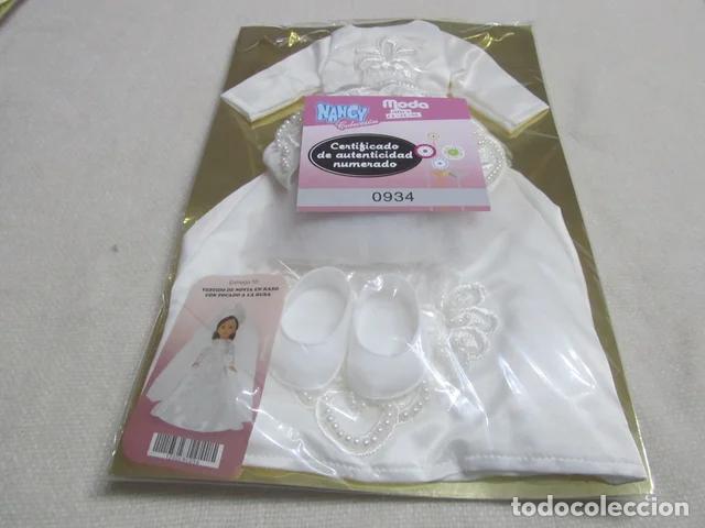 Mu&ntilde;ecas Nancy y Lucas: Vestido Nancy de Famosa Novia en raso con tocado a la rusa con certificado de autenticidad