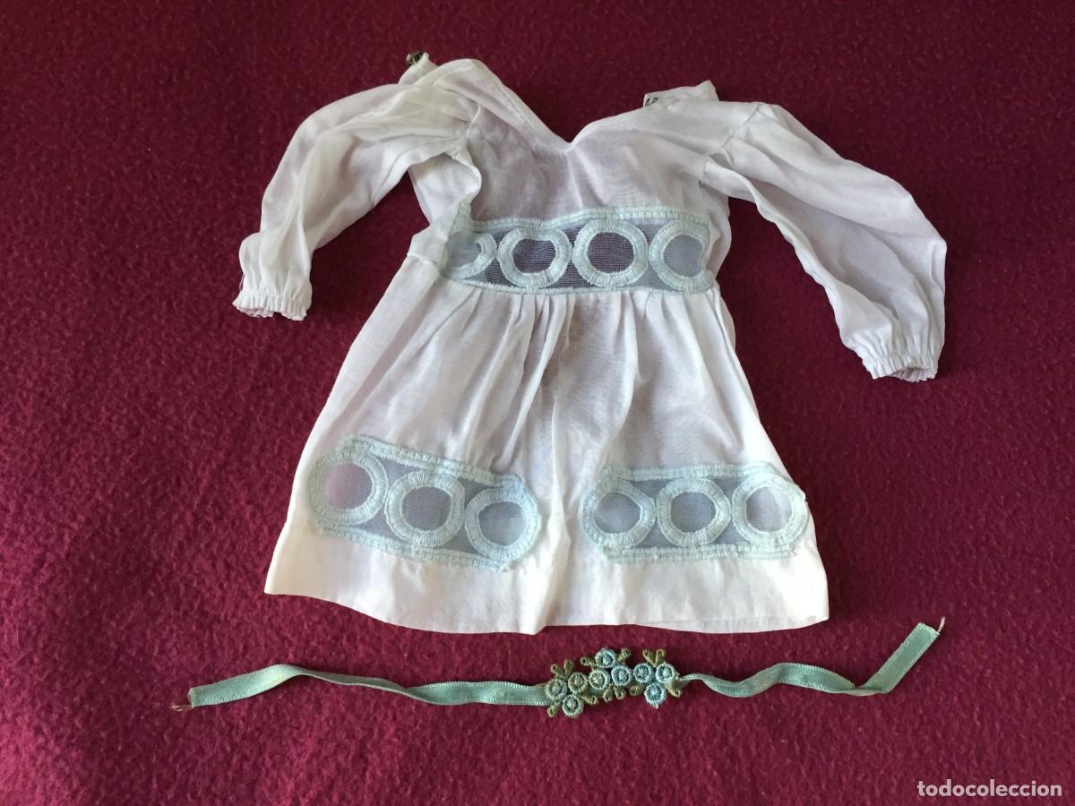 Mu&ntilde;ecas Nancy y Lucas: Vestido y cinta flores mu&ntilde;eca Nancy conjunto Rom&aacute;ntica original a&ntilde;os 70 adorno lazo - Etiqueta N&ordm; 49