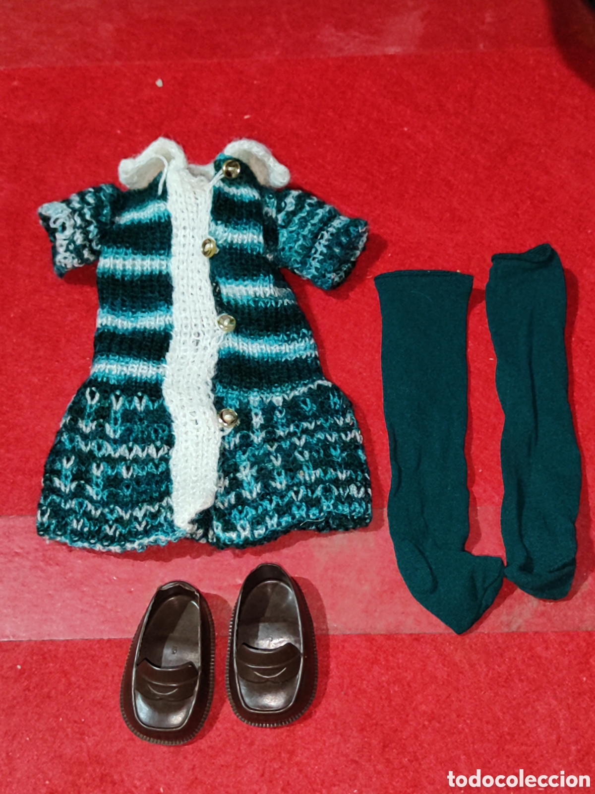 Mu&ntilde;ecas Nancy y Lucas: Original conjunto CIBELES VERDE COMPLETO para Nancy a&ntilde;os 70