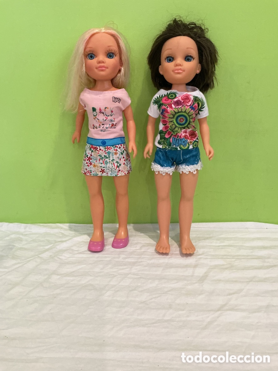 Mu&ntilde;ecas Nancy y Lucas: Lote de 2 mu&ntilde;ecas Nancy Famosa &ndash; Rubia y morena &ndash; 40 cm