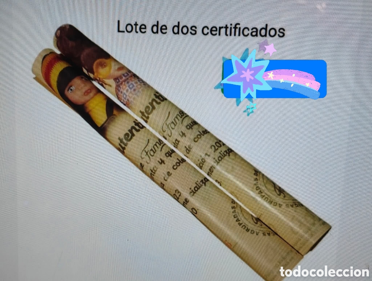 Mu&ntilde;ecas Nancy y Lucas: :::: EN32 - LOTE DE DOS CERTIFICADOS NANCY