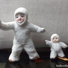 Muñecas Porcelana: DOS ADORABLES SNOW BABIES O BEBÉS DE NIEVE ANTIGUOS DE BISCUIT