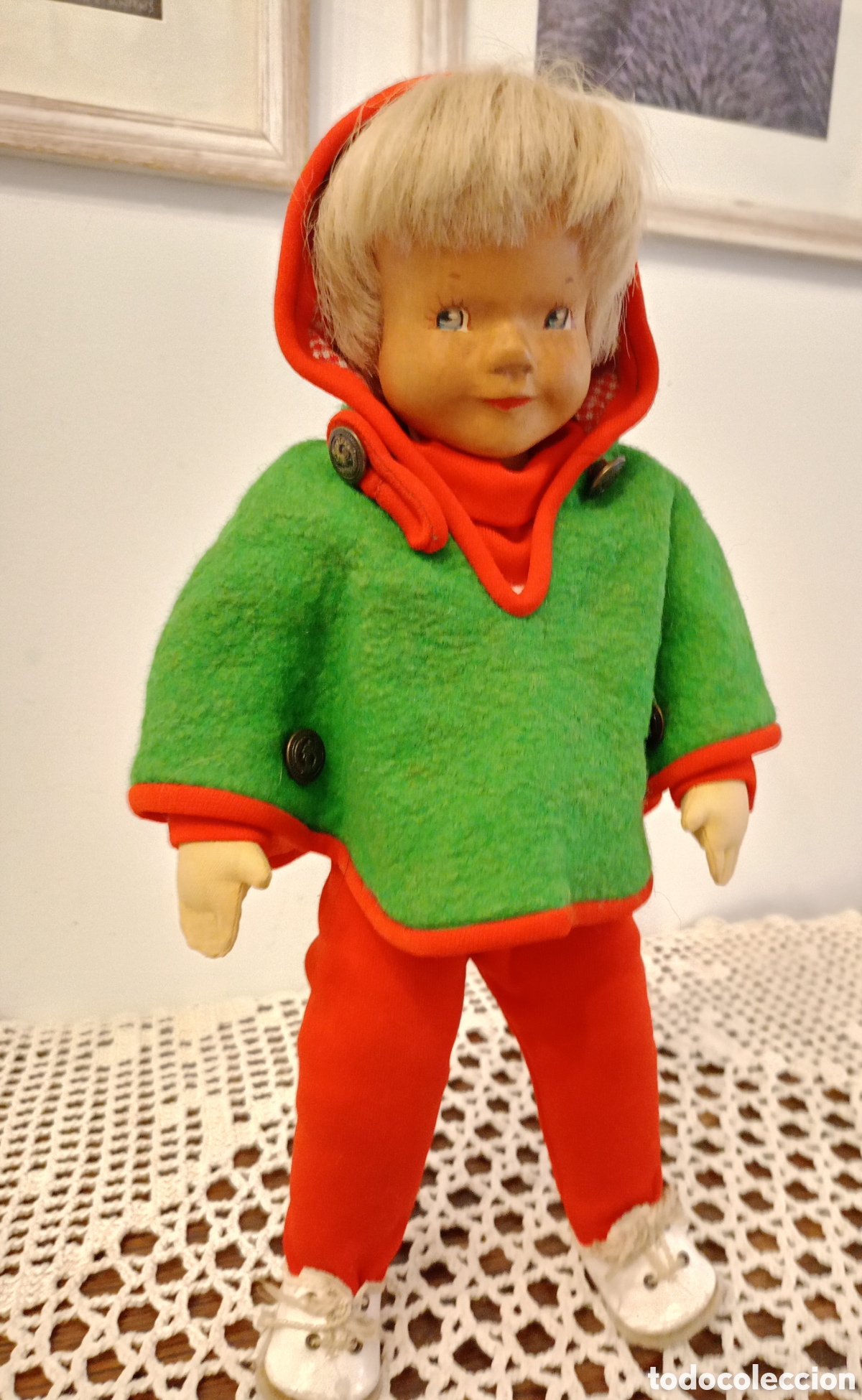 Mu&ntilde;ecas Porcelana: Antiguo mu&ntilde;eco de Hildegard Krahmer finales de los 50 principios de los 60 toda original.