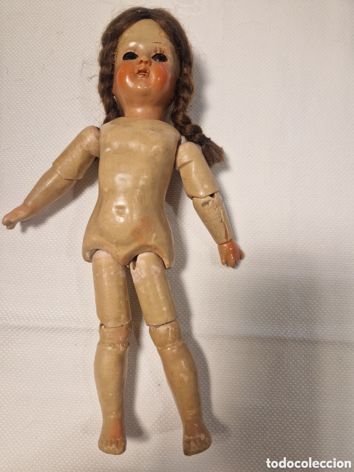 Mu&ntilde;ecas Porcelana: Mu&ntilde;eca antigua cabeza porcelana y cuerpo de composici&oacute;n .XIX