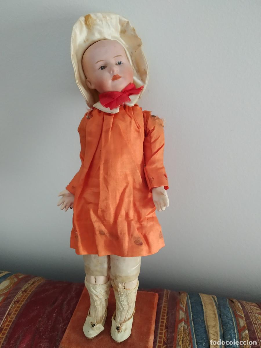 Mu&ntilde;ecas porcelana: mu&ntilde;eco Heubach antiguo todo de origen