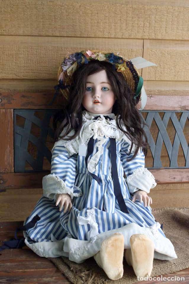 Mu&ntilde;ecas porcelana: Mu&ntilde;eca Antigua Cabeza Porcelana Alemana Franz Schmidt / 77 cm